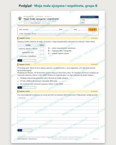 Moja mała ojczyzna i wspólnota — sprawdzian, klasa 4, grupy A–E — podgląd, grupa B