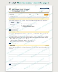 Moja mała ojczyzna i wspólnota — sprawdzian, klasa 4, grupy A–E — podgląd, grupa C