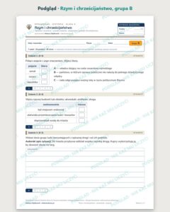 Rzym i chrześcijaństwo — sprawdzian z historii, klasa 4, grupy A–E — podgląd, grupa B