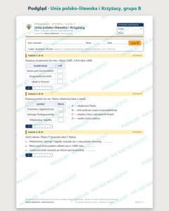 Unia polsko-litewska i Krzyżacy — sprawdzian, klasa 5, grupy A–E — podgląd, grupa B