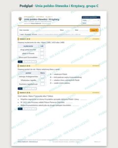 Unia polsko-litewska i Krzyżacy — sprawdzian, klasa 5, grupy A–E — podgląd, grupa C