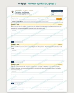 Pierwsze cywilizacje — sprawdzian z historii, klasa 5, grupy A–E — podgląd, grupa C