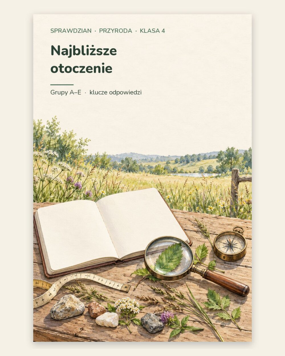 Najbliższe otoczenie — sprawdzian z przyrody, klasa 4, grupy A–E — okładka