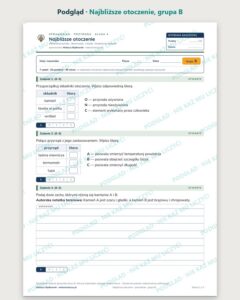 Najbliższe otoczenie — sprawdzian z przyrody, klasa 4, grupy A–E — podgląd, grupa B