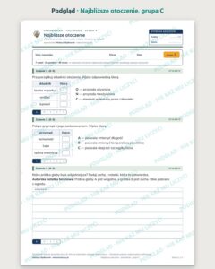 Najbliższe otoczenie — sprawdzian z przyrody, klasa 4, grupy A–E — podgląd, grupa C