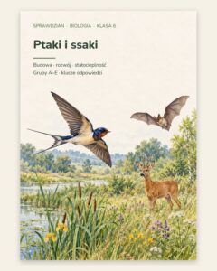 Ptaki i ssaki — sprawdzian z biologii, klasa 6, grupy A–E — okładka