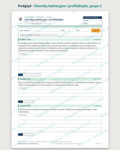 Choroby bakteryjne i profilaktyka — kartkówka, klasa 5, grupy A–E — podgląd, grupa C