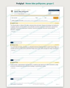 Nowe idee polityczne — kartkówka z historii, klasa 7, grupy A–E — podgląd, grupa C