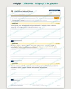 Odbudowa i integracja II RP — kartkówka z historii, klasa 7, grupy A–E — podgląd, grupa B