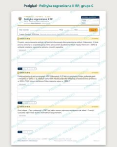 Polityka zagraniczna II RP — kartkówka z historii, klasa 7, grupy A–E — podgląd, grupa C