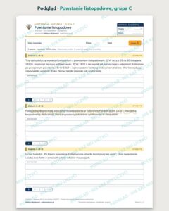 Powstanie listopadowe — kartkówka z historii, klasa 7, grupy A–E — podgląd, grupa C