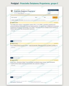 Przeciwko Świętemu Przymierzu — kartkówka, klasa 7, grupy A–E — podgląd, grupa C