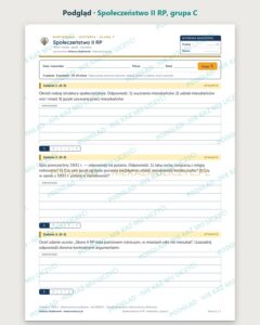 Społeczeństwo II RP — kartkówka z historii, klasa 7, grupy A–E — podgląd, grupa C