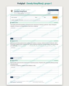 Zasady klasyfikacji — kartkówka z biologii, klasa 5, grupy A–E — podgląd, grupa C