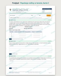 Populacja rośliny w terenie — 5 kart pracy, klasa 8, z kluczem — podgląd, karta C