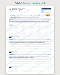 Soczewki i ognisko — kartkówka z fizyki, klasa 8, grupy A–E — podgląd, grupa B