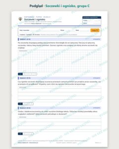 Soczewki i ognisko — kartkówka z fizyki, klasa 8, grupy A–E — podgląd, grupa C
