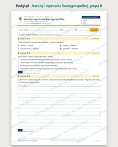 Narody i wyznania Rzeczypospolitej — kartkówka, klasa 6, grupy A–E — podgląd, grupa B