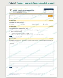 Narody i wyznania Rzeczypospolitej — kartkówka, klasa 6, grupy A–E — podgląd, grupa C