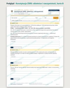 Konstytucja ZSRS: obietnice i rzeczywistość — 5 kart pracy, klasa 7 — podgląd, karta B