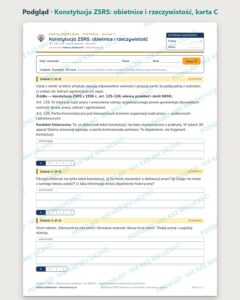 Konstytucja ZSRS: obietnice i rzeczywistość — 5 kart pracy, klasa 7 — podgląd, karta C