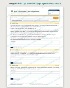 Pakt Ligi Narodów i jego ograniczenia — 5 kart pracy, klasa 7 — podgląd, karta B