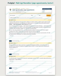 Pakt Ligi Narodów i jego ograniczenia — 5 kart pracy, klasa 7 — podgląd, karta C