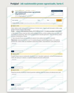 Jak nazistowskie prawo ograniczało — 5 kart pracy, klasa 7, z kluczem — podgląd, karta C