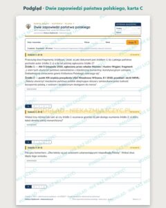 Dwie zapowiedzi państwa polskiego — 5 kart pracy, klasa 7, z kluczem — podgląd, karta C