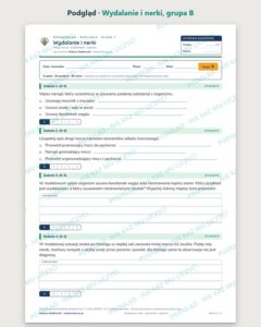 Wydalanie i nerki — sprawdzian z biologii, klasa 7, grupy A–E — podgląd, grupa B