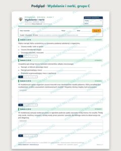 Wydalanie i nerki — sprawdzian z biologii, klasa 7, grupy A–E — podgląd, grupa C