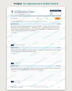 Co rozpuszcza się w wodzie? — 5 kart pracy, klasa 7, z kluczem — podgląd, karta B