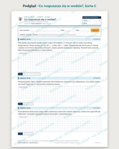 Co rozpuszcza się w wodzie? — 5 kart pracy, klasa 7, z kluczem — podgląd, karta C