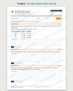 Co mówi skład wody? — 5 kart pracy z chemii, klasa 7, z kluczem — podgląd, karta B