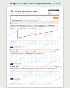 Jak czytać wykres rozpuszczalności? — 5 kart pracy, klasa 7, z kluczem — podgląd, karta B