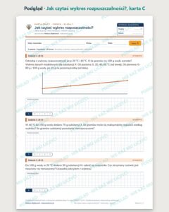 Jak czytać wykres rozpuszczalności? — 5 kart pracy, klasa 7, z kluczem — podgląd, karta C
