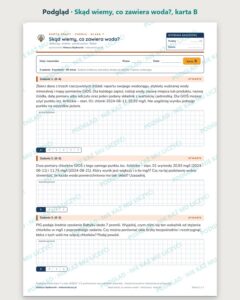 Skąd wiemy, co zawiera woda? — 5 kart pracy, klasa 7, z kluczem — podgląd, karta B
