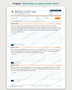 Skąd wiemy, co zawiera woda? — 5 kart pracy, klasa 7, z kluczem — podgląd, karta C