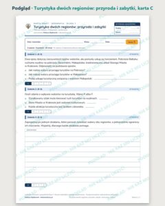 Turystyka dwóch regionów: przyroda i zabytki — 5 kart pracy, klasa 7 — podgląd, karta C