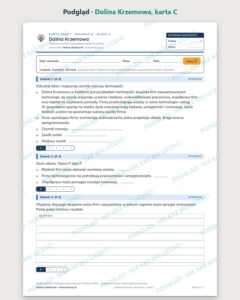 Dolina Krzemowa — 5 kart pracy z geografii, klasa 8, z kluczem — podgląd, karta C