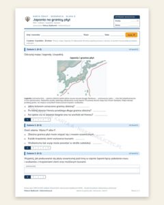 Japonia na granicy płyt — 5 kart pracy z geografii, klasa 8, z kluczem — okładka