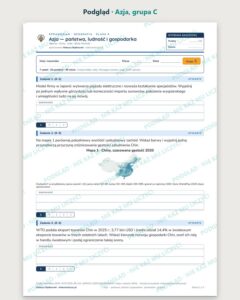 Azja: państwa, ludność i gospodarka — sprawdzian, klasa 8, grupy A–E — podgląd, grupa C
