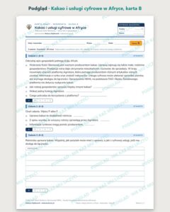 Kakao i usługi cyfrowe w Afryce — 5 kart pracy, klasa 8, z kluczem — podgląd, karta B