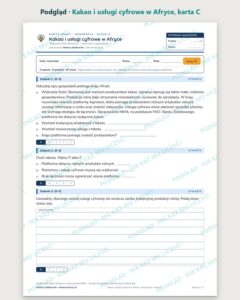 Kakao i usługi cyfrowe w Afryce — 5 kart pracy, klasa 8, z kluczem — podgląd, karta C