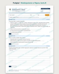 Niedożywienie w Nigrze — 5 kart pracy z geografii, klasa 8, z kluczem — podgląd, karta B