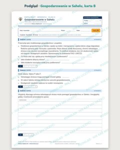 Gospodarowanie w Sahelu — 5 kart pracy z geografii, klasa 8, z kluczem — podgląd, karta B