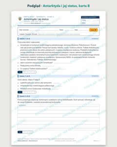 Antarktyda i jej status — 5 kart pracy z geografii, klasa 8, z kluczem — podgląd, karta B