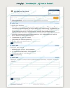 Antarktyda i jej status — 5 kart pracy z geografii, klasa 8, z kluczem — podgląd, karta C