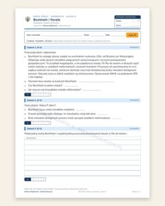 BosWash i favele — 5 kart pracy z geografii, klasa 8, z kluczem — okładka