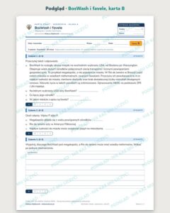 BosWash i favele — 5 kart pracy z geografii, klasa 8, z kluczem — podgląd, karta B